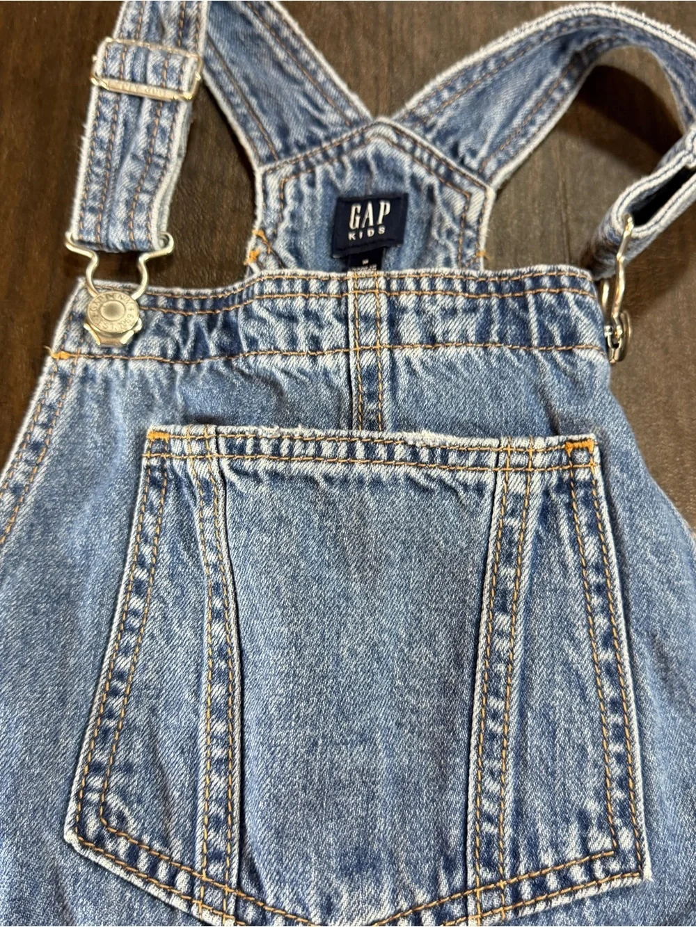 Gap Girls Light Wash Denim Overalls - Blue Sz M